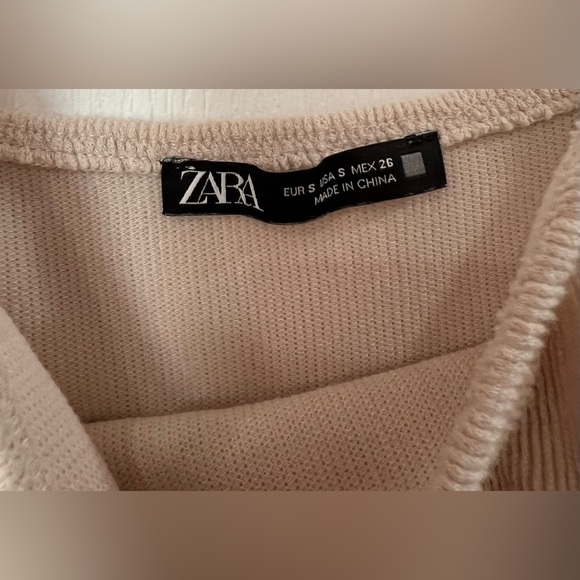 Zara Tan Ribbed Top - Picture 4 of 5
